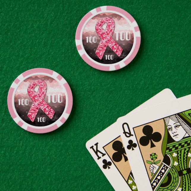 Fichas De Póquer Purpurina rosa caliente entrenador de sobrevivient (Mesa de Poker (Doble))