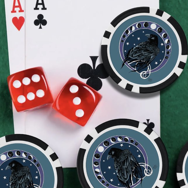 Fichas De Póquer Raven Moon Phases Stars Blue (Subido por el creador)