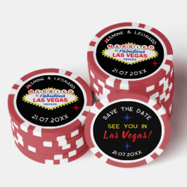Fichas De Póquer Recuerdo de boda de Las Vegas para guardar la fech