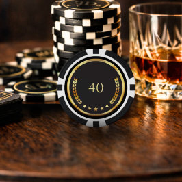 Fichas De Póquer Recuerdos de fiesta de casino negro y dorado para 