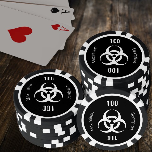 Fichas De Póquer Regalo de Jugadores Serios Biopeligrosos - Chips d (Biohazard Serious Gamers Gift - Black Poker Chips by Leapfroglisics Shop)