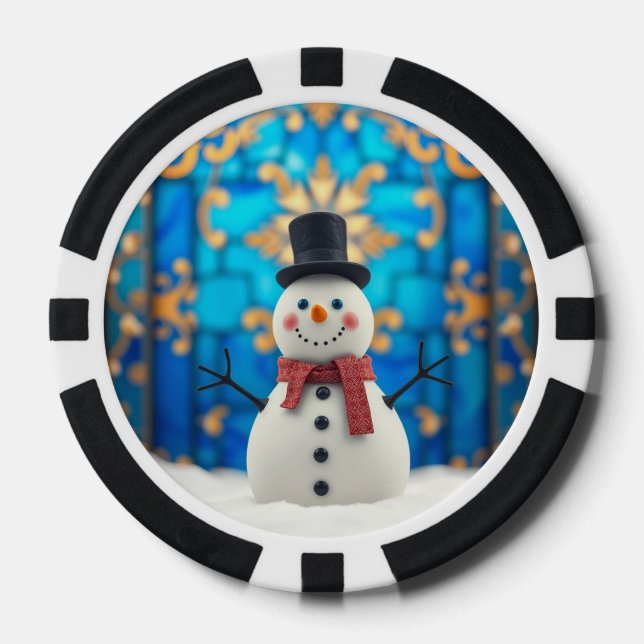 Fichas De Póquer Regalo de Noche de Poker de Navidad (Anverso)