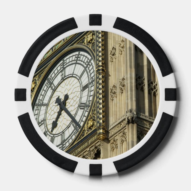 Fichas De Póquer Reloj de Londres (Anverso)