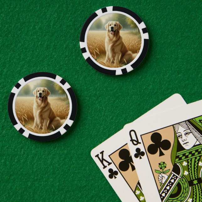Fichas De Póquer Retriever Dorado (Mesa de Poker (Doble))