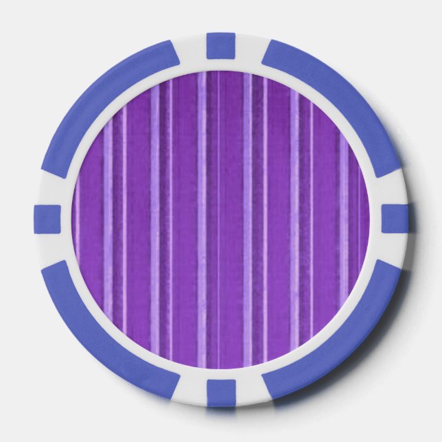 Fichas De Póquer Retro Lavender Purple Stripe (Anverso)