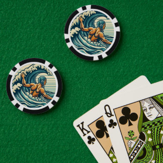 Fichas De Póquer Retro Water-polo Player Poker Chips