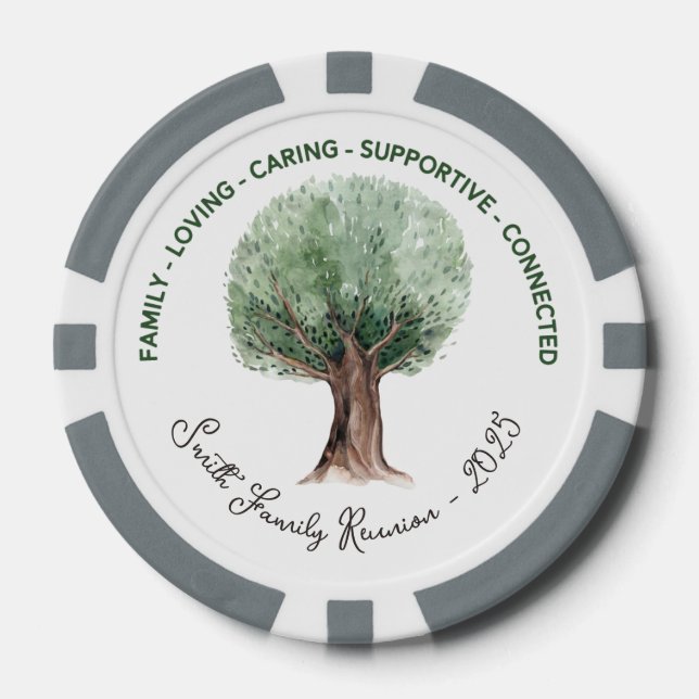 Fichas De Póquer Reunión de árbol familiar personalizado (Anverso)