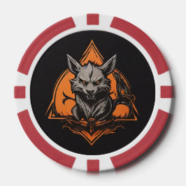 Fichas De Póquer Rojo de impresión de lobo