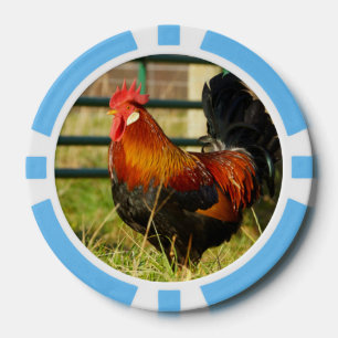 Fichas De Póquer Rooster de la Vida de la Granja $1 Chip de Póker