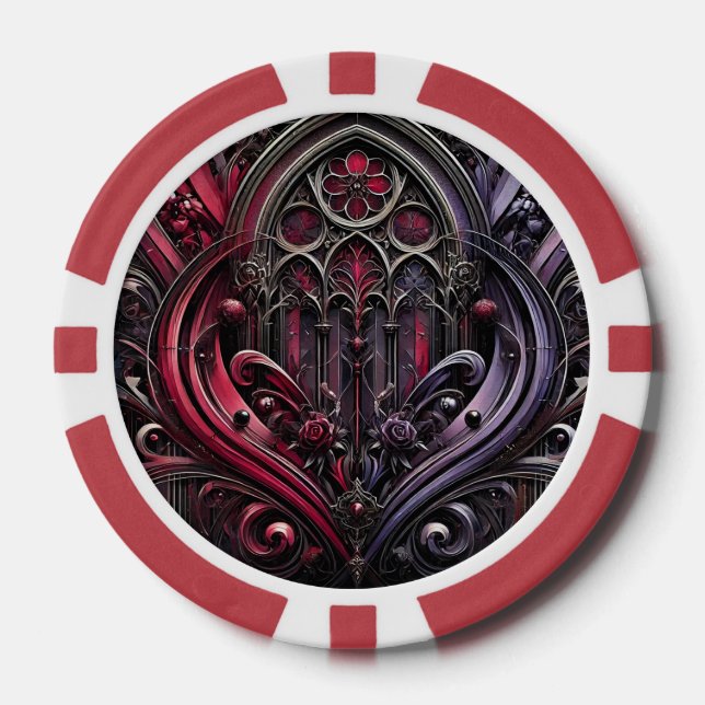 Fichas De Póquer Rosa gótico Casino Poker Chip (Anverso)