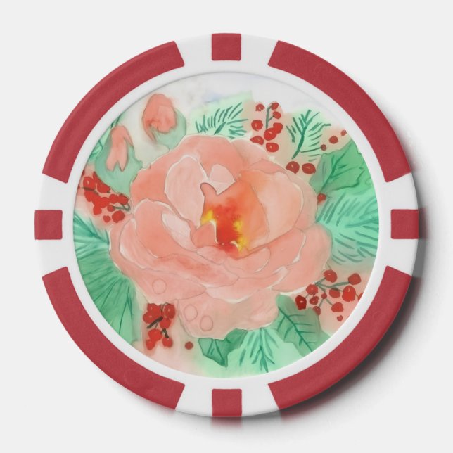 Fichas De Póquer Rose aquarelle française (Anverso)