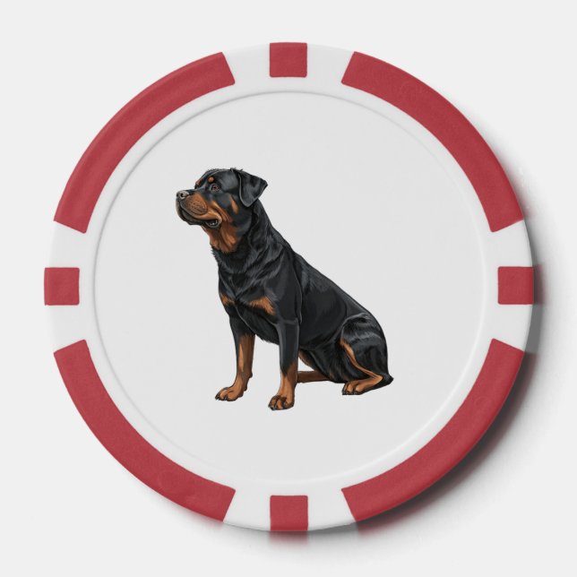 Fichas De Póquer Rottweiler (Anverso)