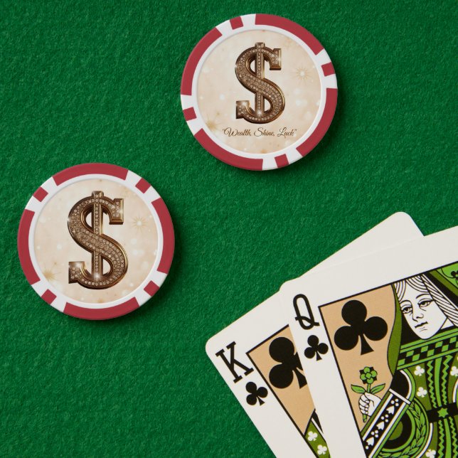 Fichas De Póquer "Rótulo de suerte radiante" (Mesa de Poker (Doble))
