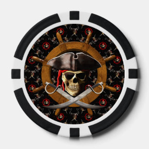Fichas De Póquer Rueda Jolly Roger Pirate