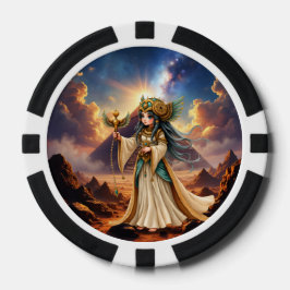 Fichas De Póquer Sacerdotisa Celestial de la Pirámide Dorada.