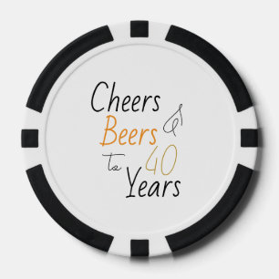 Fichas De Póquer Saludos y cervezas 40 cumpleaños mínimo