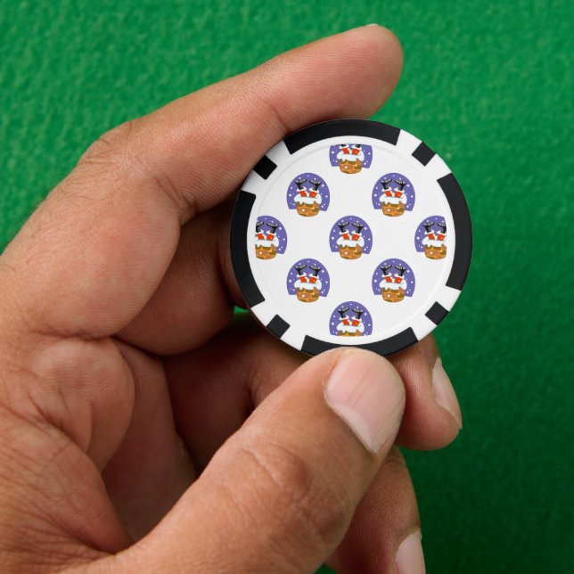 Fichas De Póquer Santa Claus En Chimney, Nieve, Navidades, Año Nuev (Mano)