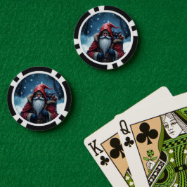 Fichas De Póquer Santa Frostbite y su duende travieso.