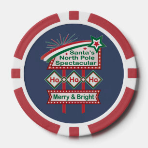 Fichas De Póquer Santa Marquee Retro - Ho Ho Merry & Bright