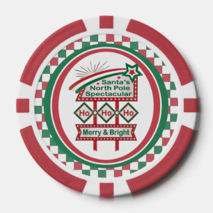 Fichas De Póquer Santa Marquee Retro - Ho Ho Merry & Bright