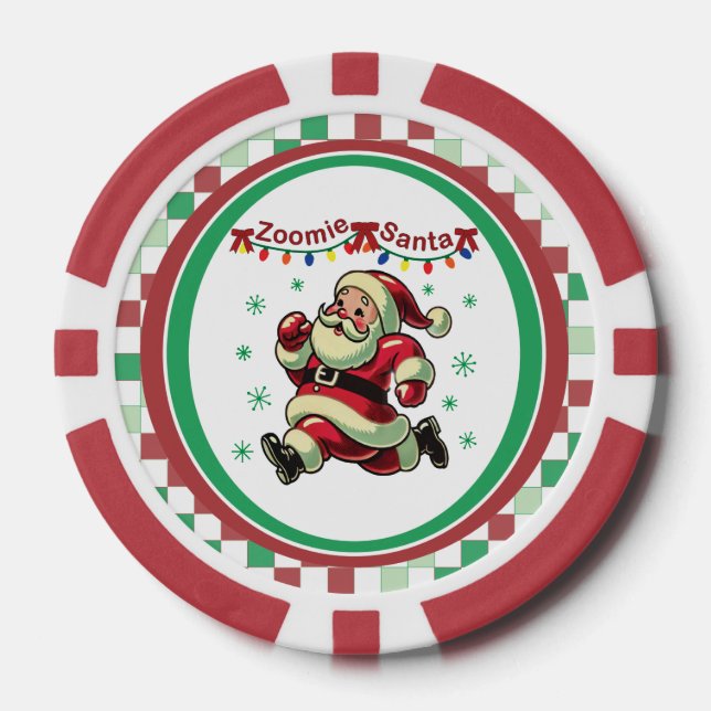 Fichas De Póquer Santa Zoomie Navidad (Anverso)