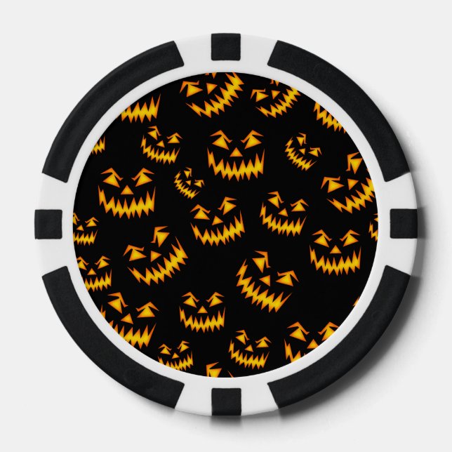 Fichas De Póquer Scary Halloween Faces (Anverso)