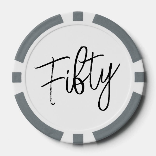 Fichas De Póquer Script Cumpleaños 50 (Anverso)