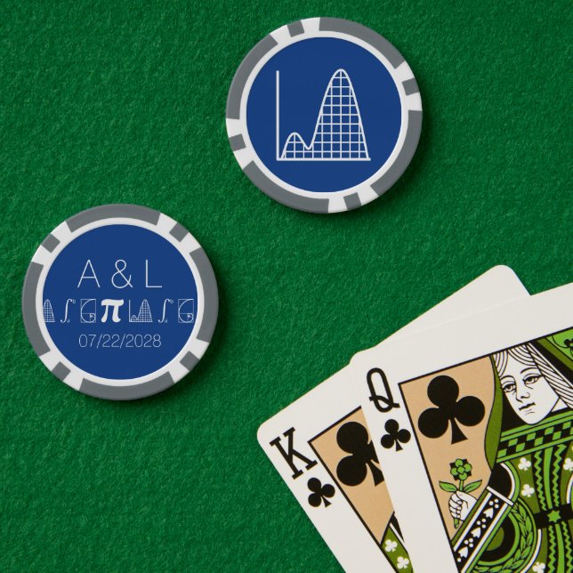 Fichas De Póquer Se suma en azul (Mesa de Poker (Doble))