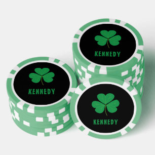 Fichas De Póquer Shamrock Green Clover Irlanda Celtic Irish Name