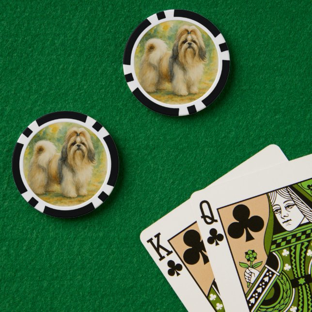 Fichas De Póquer Shih Tzu (Mesa de Poker (Doble))