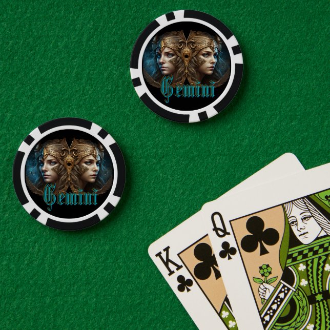 Fichas De Póquer Signo zodiacal Géminis (Mesa de Poker (Doble))