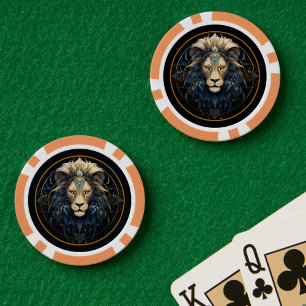 Fichas De Póquer Símbolo moderno de Rótulo dorado negro nombre fant