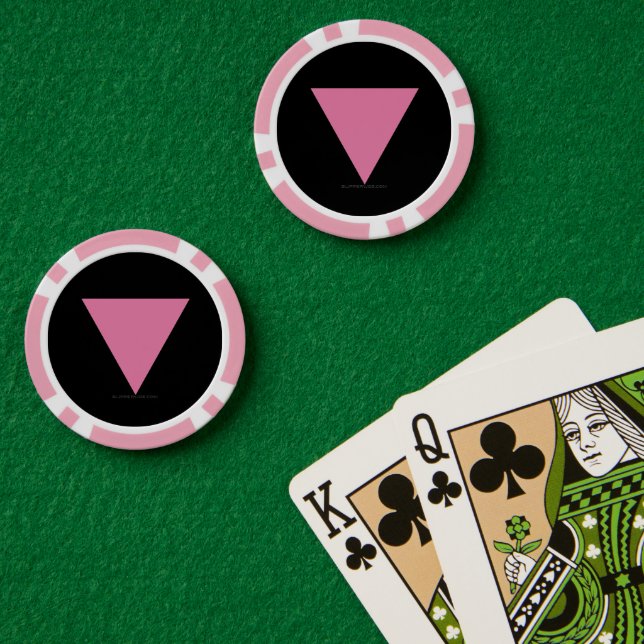 Fichas De Póquer Símbolo rosa brillante de la bandera del triángulo (Mesa de Poker (Doble))