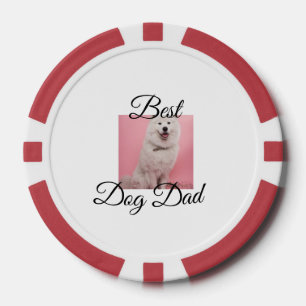 Fichas De Póquer Simple regalo de foto de perro con nombre en color