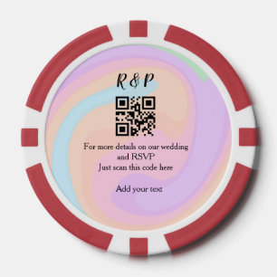 Fichas De Póquer sitio web de boda rsvp q r código agregar nombre t