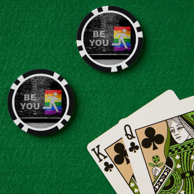 Fichas De Póquer SlipperyJoe's Be You negro ladrillo pared de peato (Mesa de Poker (Doble))