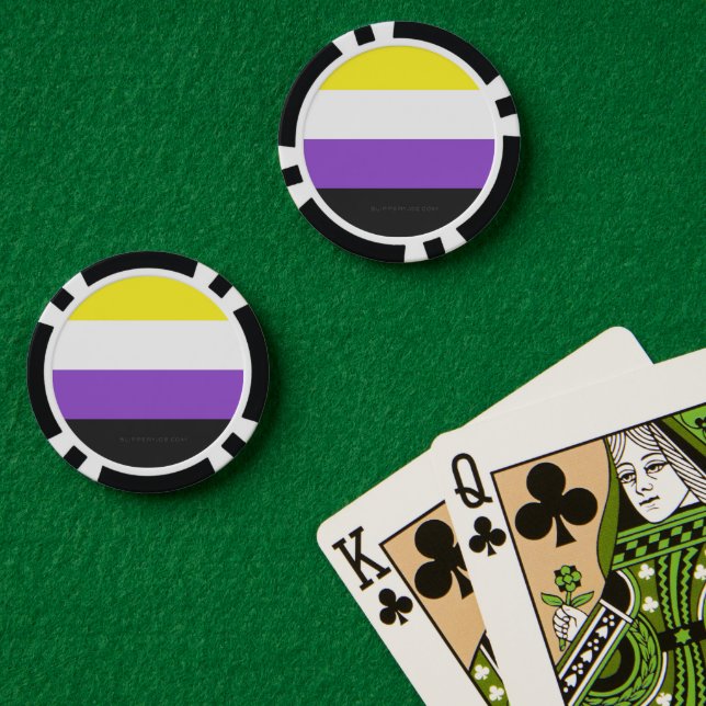 Fichas De Póquer SlipperyJoe's Nonbinary Pride Flag gay gifts LGBTQ (Mesa de Poker (Doble))
