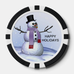 Fichas De Póquer Snowman Happy Holiday Poker Chip
