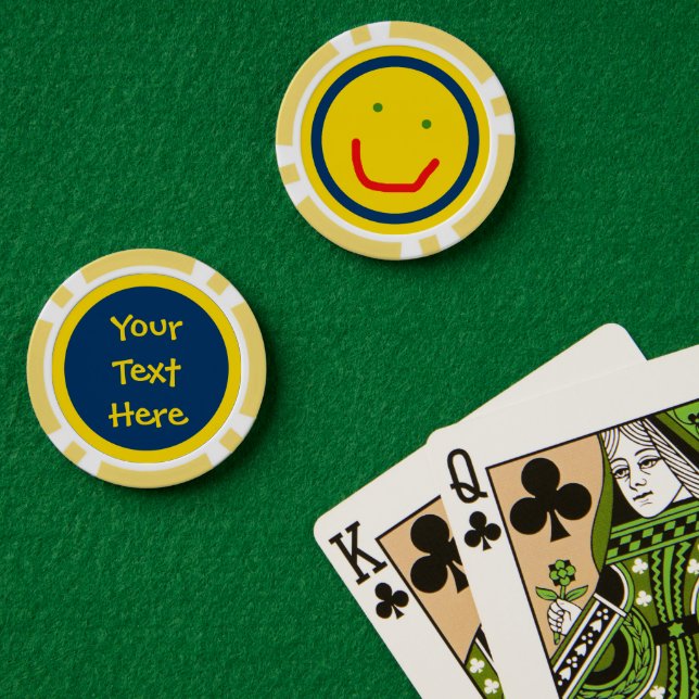 Fichas De Póquer Sol sonriente Cara Feliz (Mesa de Poker (Doble))