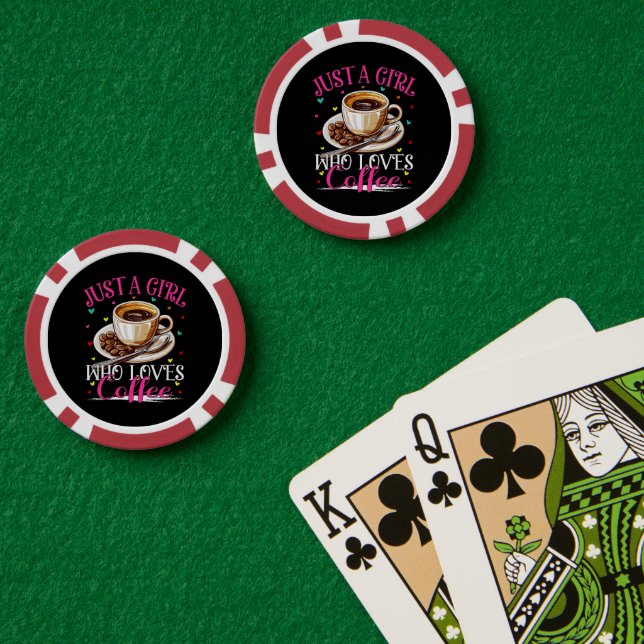 Fichas De Póquer Solo una chica que ama el café (Mesa de Poker (Doble))