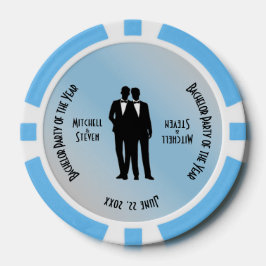 Fichas De Póquer Sr. y Mr. Bachelor Party Blue
