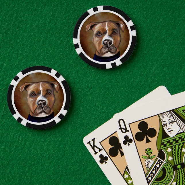 FICHAS DE PÓQUER STAFFORDSHIRE TERRIER (Mesa de Poker (Doble))