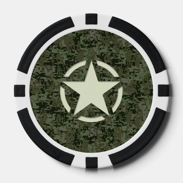 Fichas De Póquer Star Stencil Digital Woodland (Anverso)