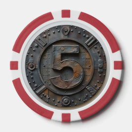Fichas De Póquer Steampunk $5 Chip de Poker: Apuestas victorianas
