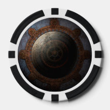 Steampunk Moon Clock Time Gears Metalizado