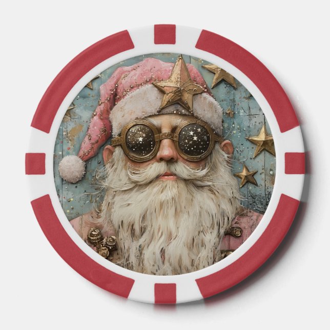 Fichas De Póquer Steampunk Santa Claus (Anverso)