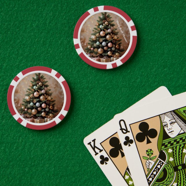 Fichas De Póquer "Sueños de Navidades dorados" (Mesa de Poker (Doble))