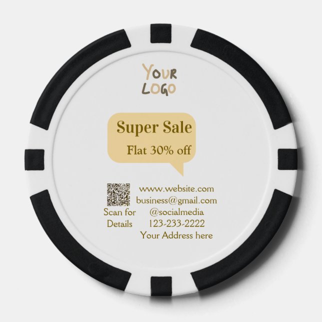 Fichas De Póquer super oferta descuento comercial escanea código QR (Anverso)
