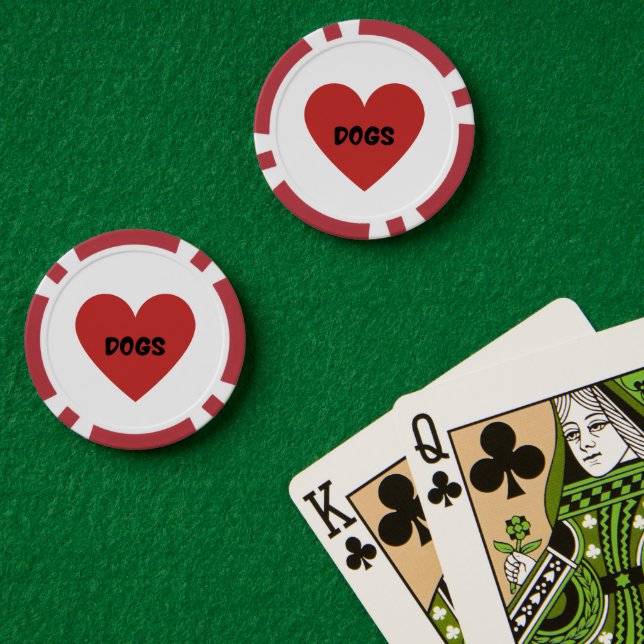 Fichas De Póquer Tarjeta para perros del corazón (Mesa de Poker (Doble))