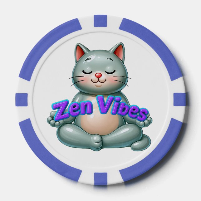 Fichas De Póquer Tarjetas de Gatos Zen (Anverso)